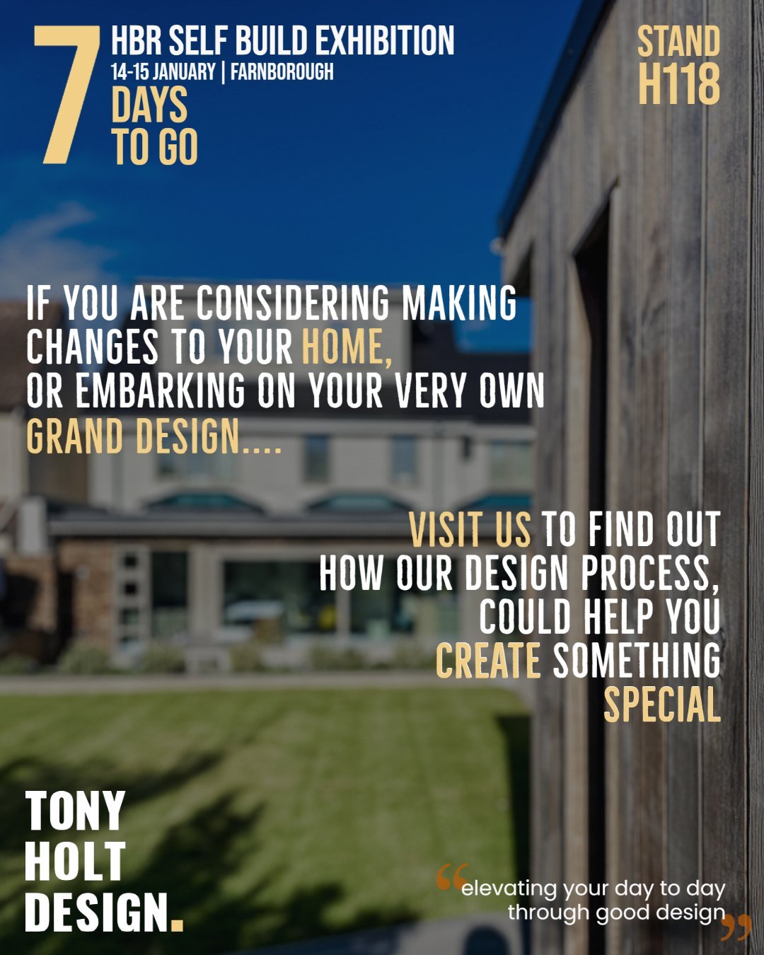 TONY HOLT DESIGN | SELF BUILD EXHIBITION | 14-15 JAN FARNBOROUGH