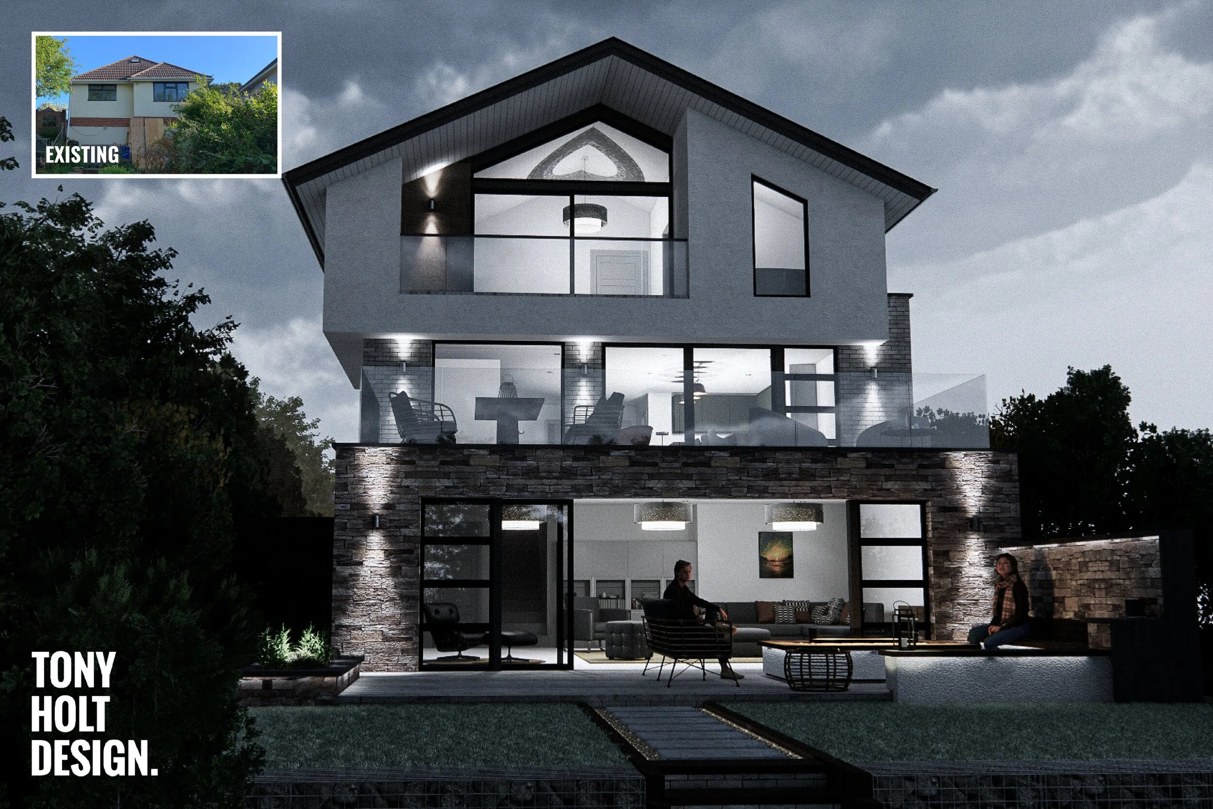 TONY HOLT DESIGN : PLANNING GRANTED FOR CONTEMPORARY BUNGALOW REMODEL IN DOREST