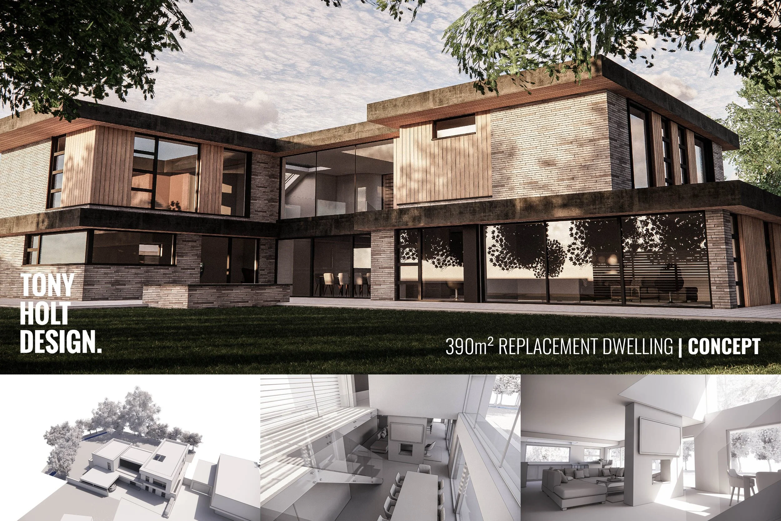 TONY HOLT DESIGN : CONCEPT FOR REPLACEMENT DWELLING IN KENT