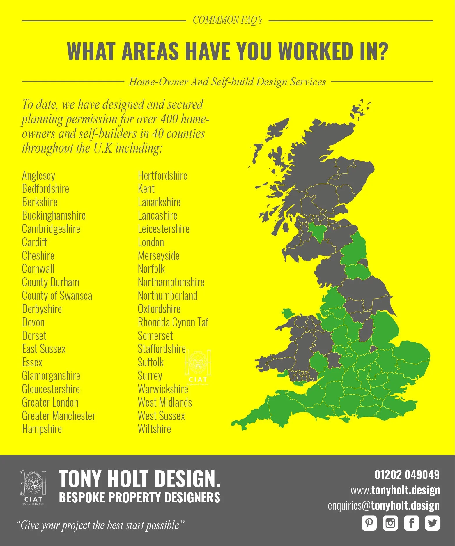 COMMON FAQ's - WHAT AREAS HAVE YOU WORKED IN?