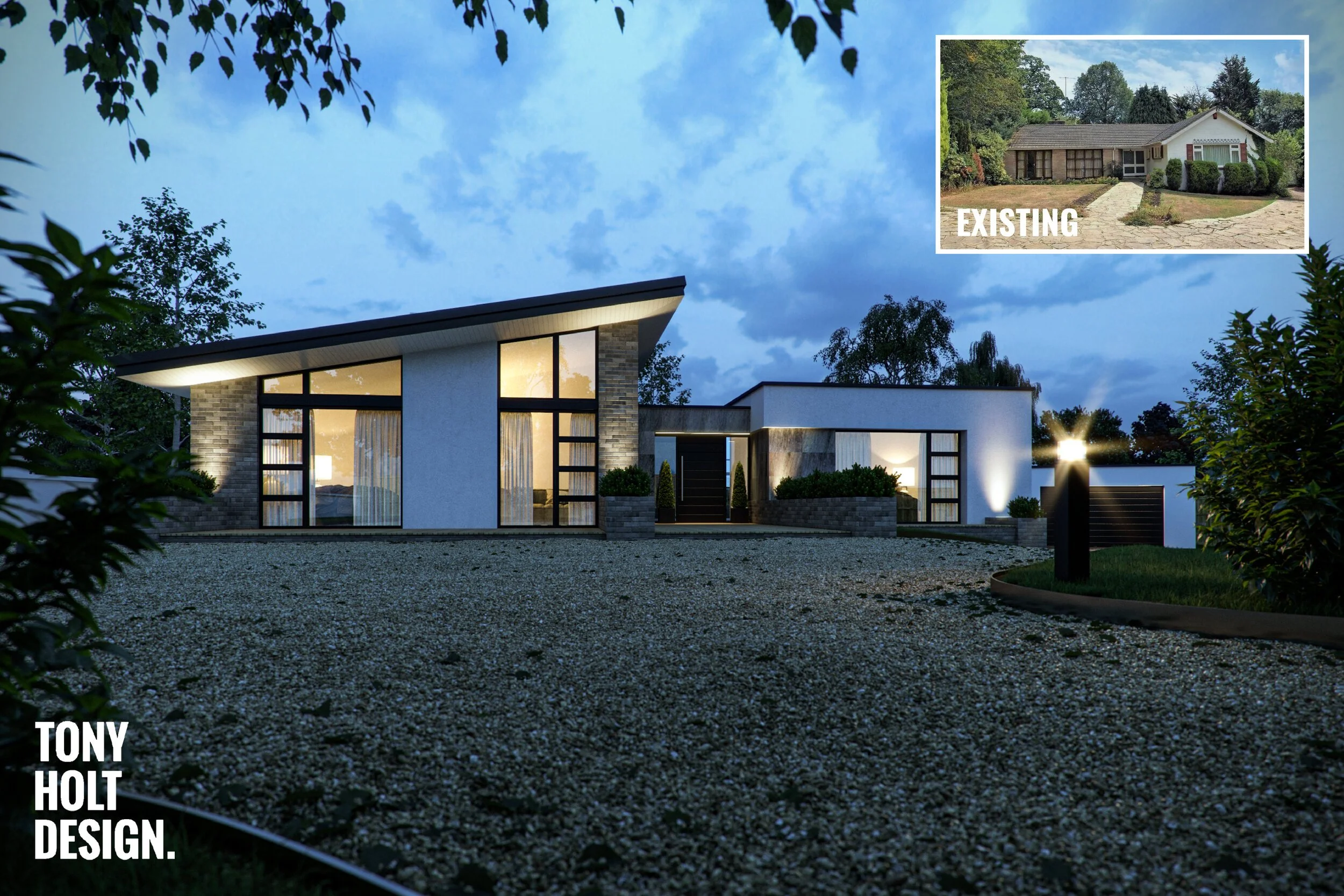 STAY SAFE, STAY AT HOME, STAY POSITIVE! PLANNING GRANTED : TONY HOLT DESIGN FOR REMODEL OF EXISTING BUNGALOW