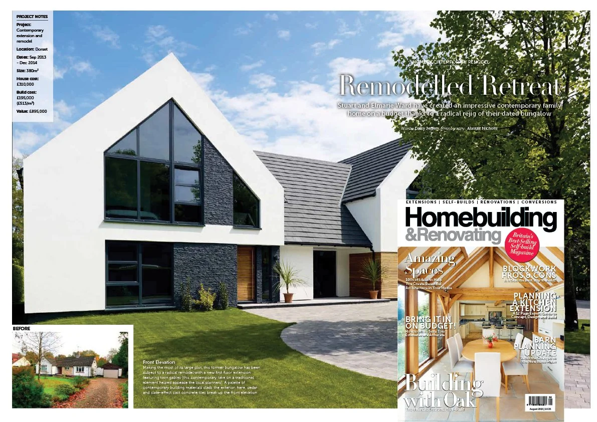 MAGAZINE FEATURE : TONYHOLT DESIGN SELF BUILD PROJECT FEATURED IN HOMNE BUILDING AND RENOVATING