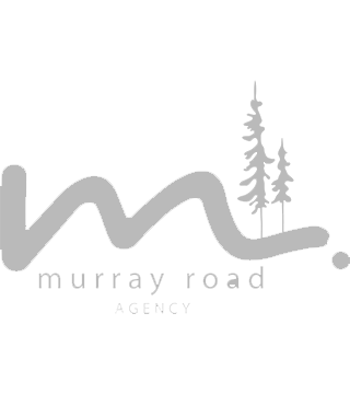 Logo for Murray Road Agency featuring a stylized 'M' with two trees and a skyline in the background.