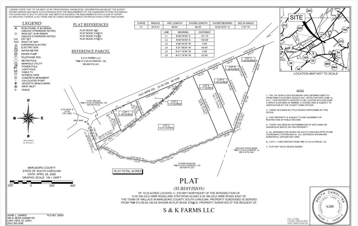 Lot 6 Old Wire Rd Wallace SC 1.36 Acres