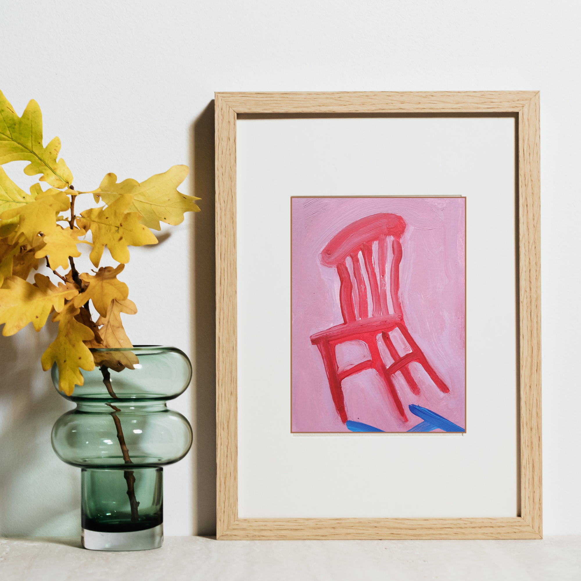 red chair blue shadow acrylic painting by joanne headington.png