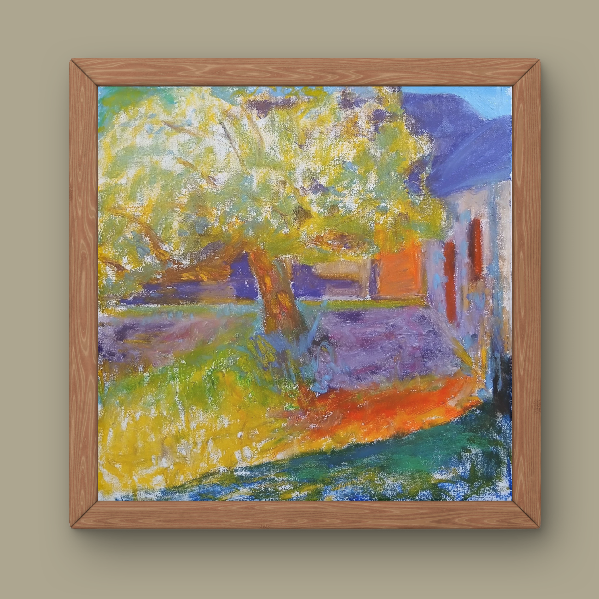 sunrise+in+a+cottage+garden+oil+painting+framed+mock+up+on+the+wall.png