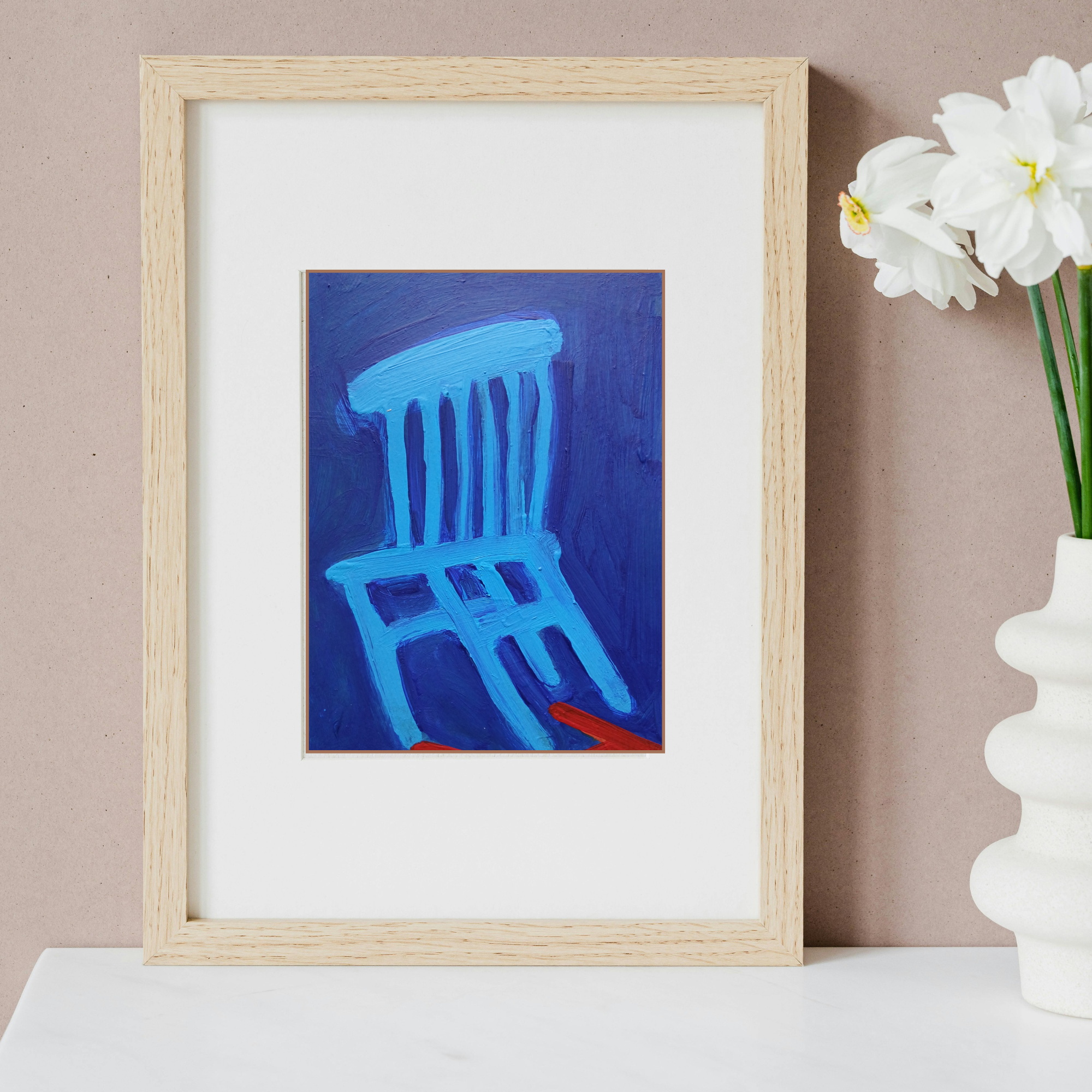 blue chair with red shadow chair painting by joanne headington2.png