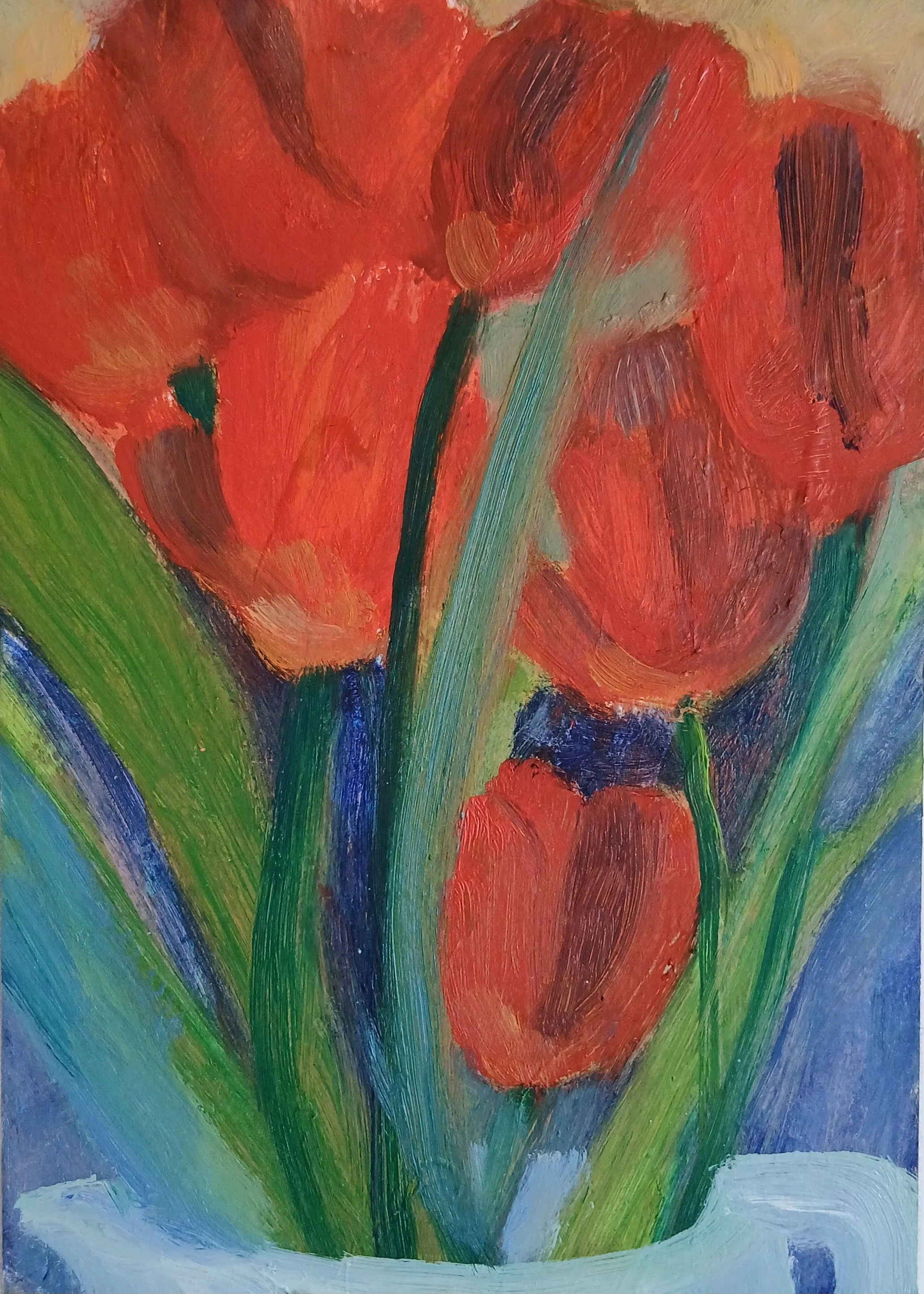 Red Tulips oil on paper painting by joanne headington.jpg