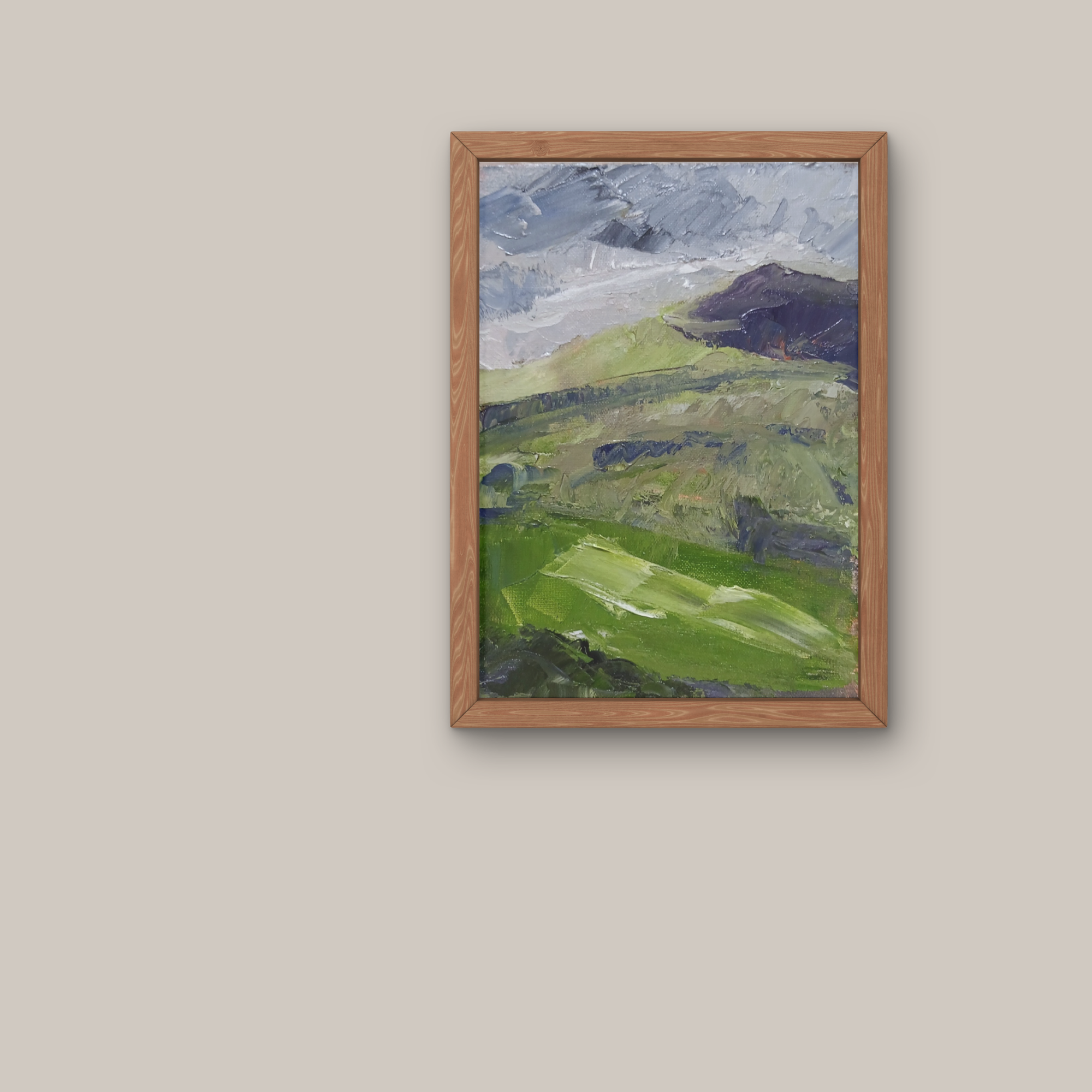 A Welsh Mountain Scene ~ An impasto original oil landscape painting