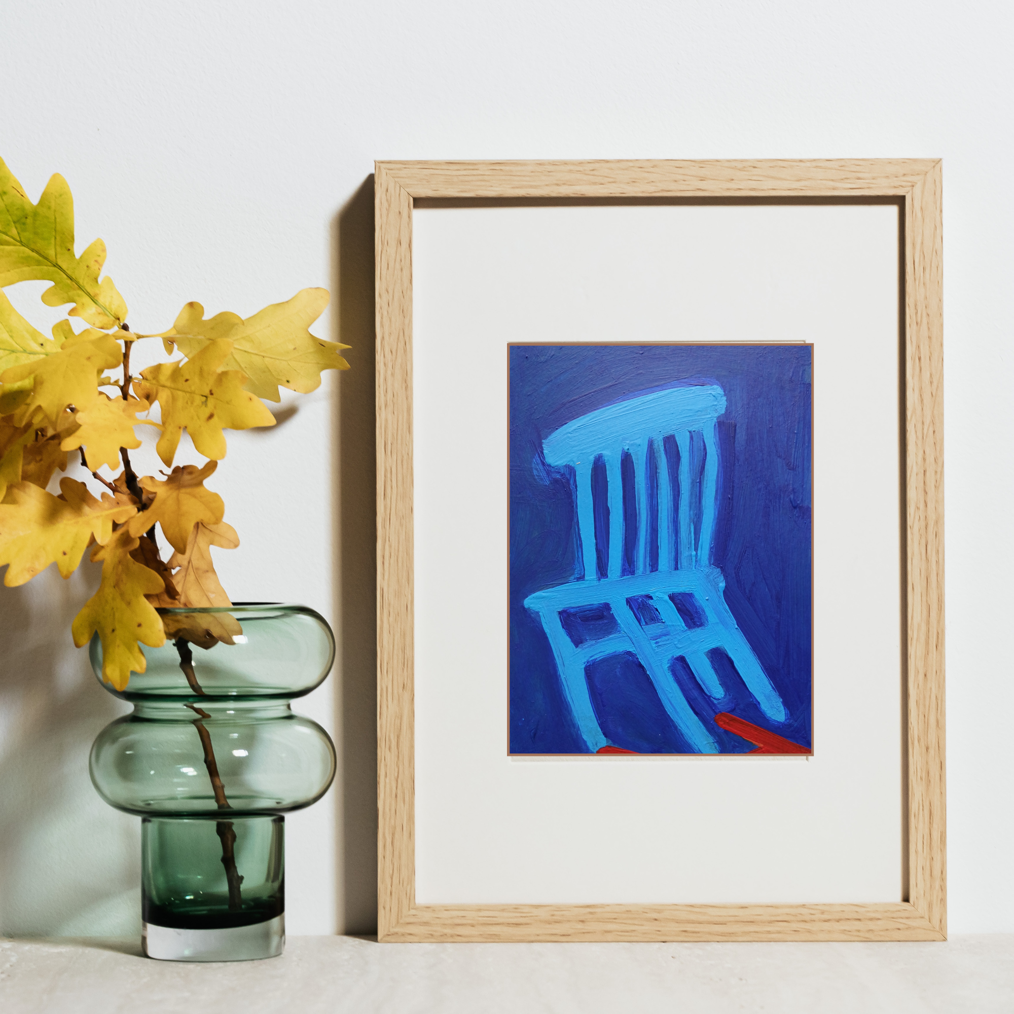 blue chair with red shadow chair painting by joanne headington.png