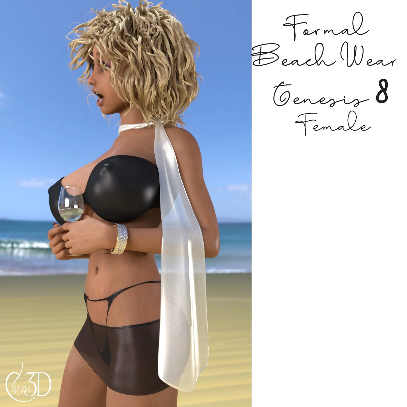 Formal Beach Wear Bikini for Daz Studio Genesis 8 Female