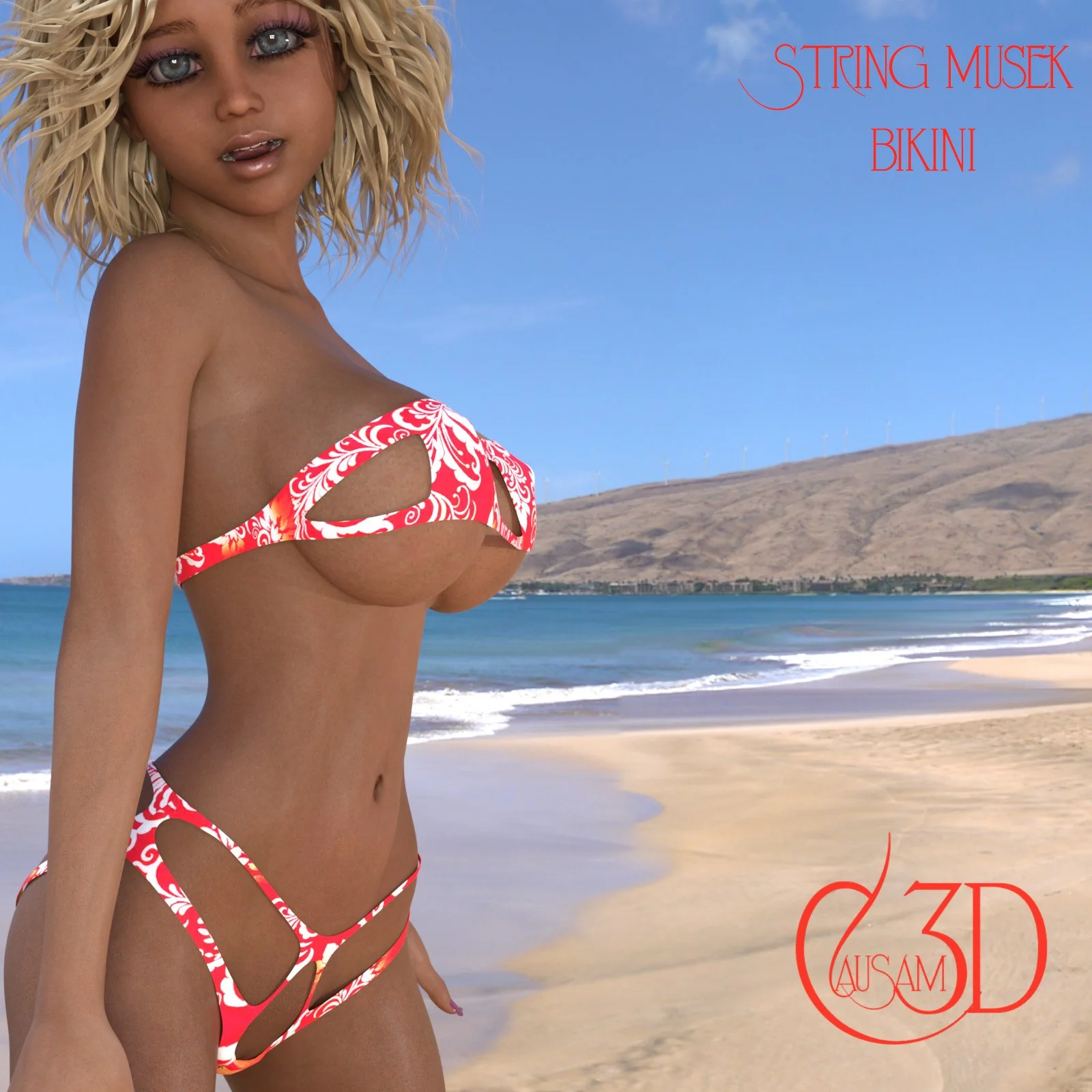 String Musek Reactive dForce Bikini for Daz Studio Genesis 8 Female