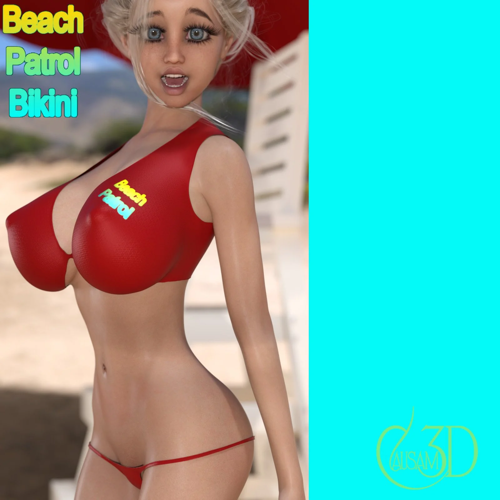 Beach Patrol Bikini for Daz Studio Genesis 8 Female