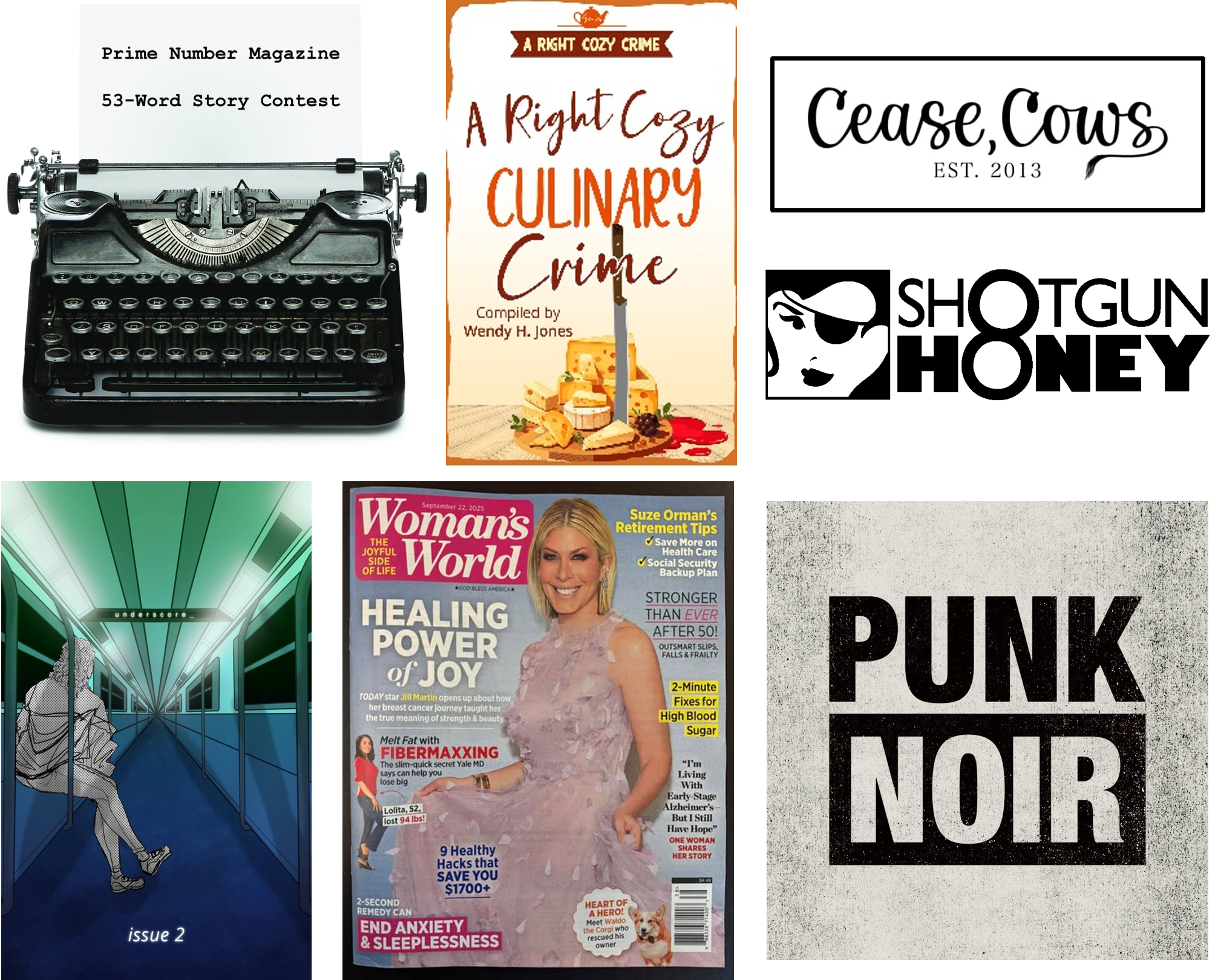 A collage of magazine covers.