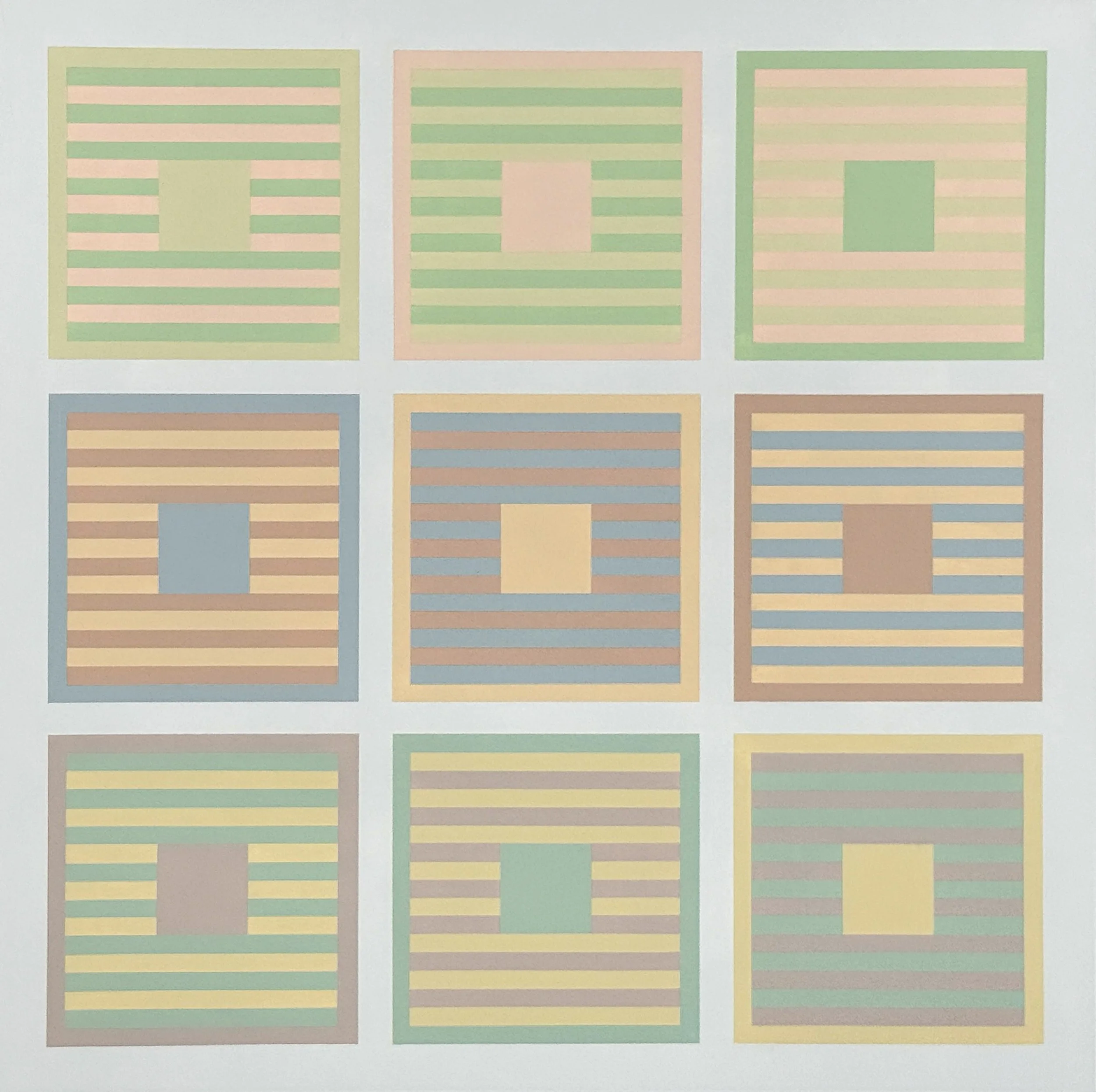 Three Trios, Unframed, 16" X 16" X 1-1/2"