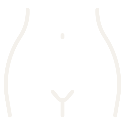 Outline of a human torso with a belly button and a small mark above it, likely representing the chest area.