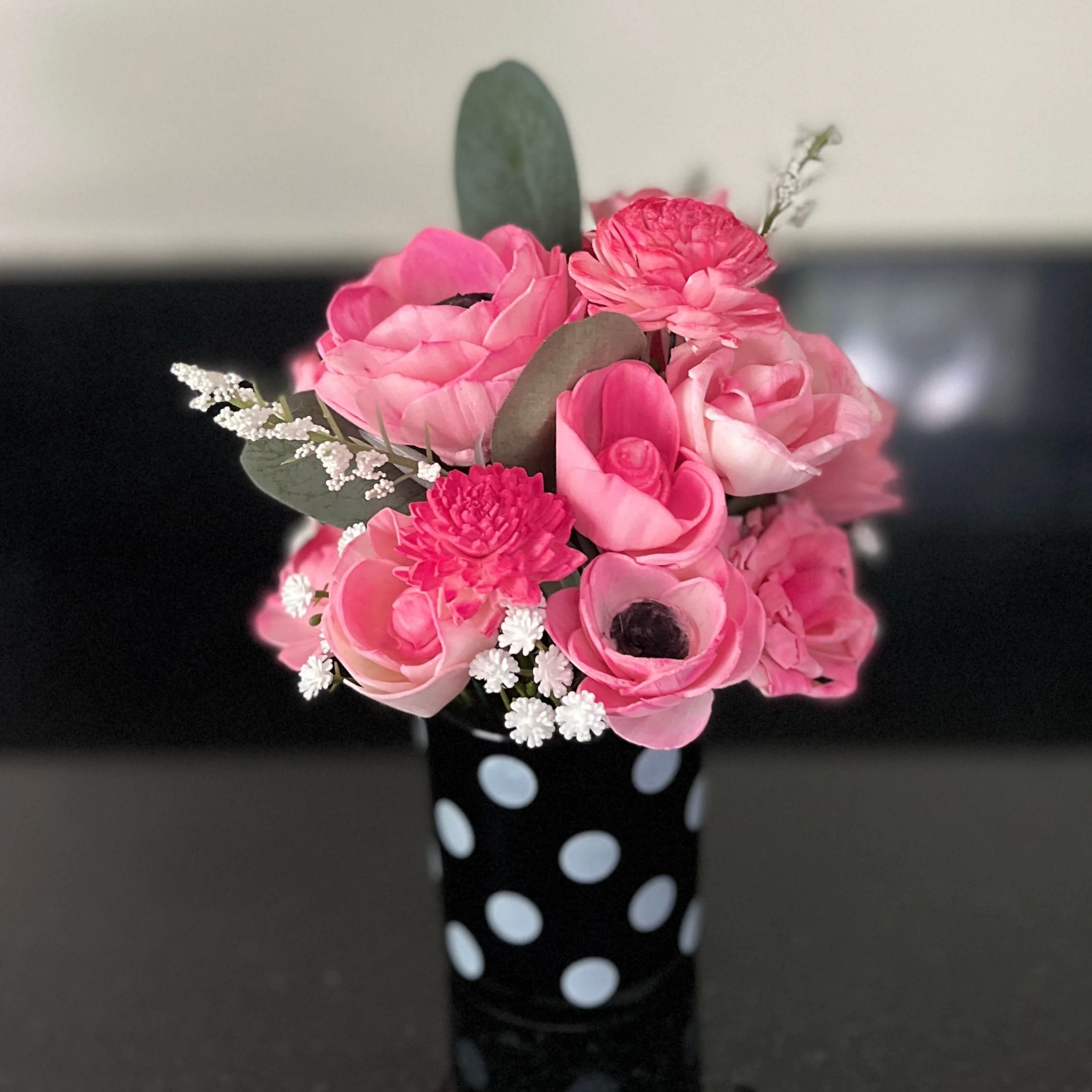 The "Pink Polka" Sola Wood Arrangement