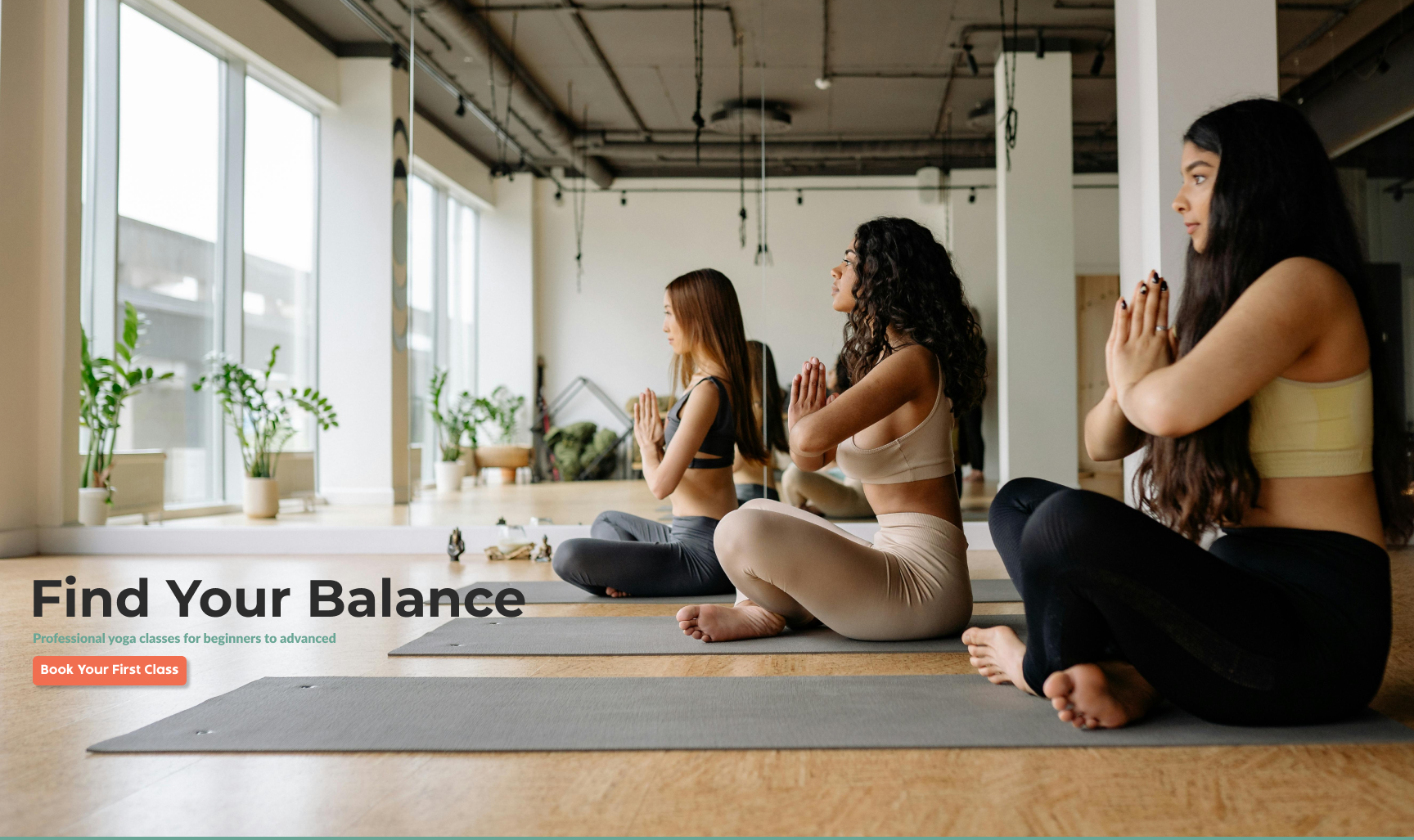 Mockup Image of a yoga studio hero image