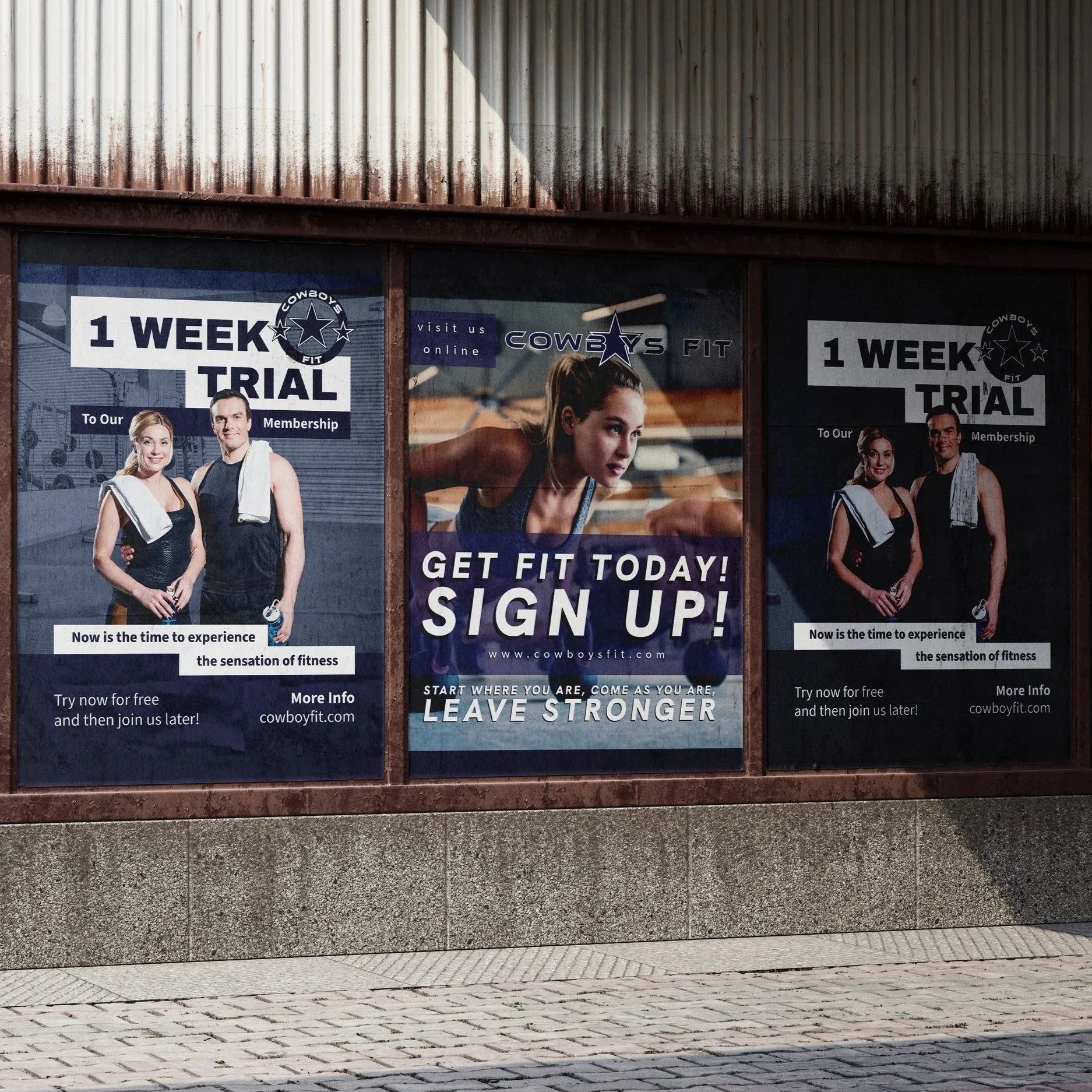Gym Promotional Posters - Series design for fitness membership campaign