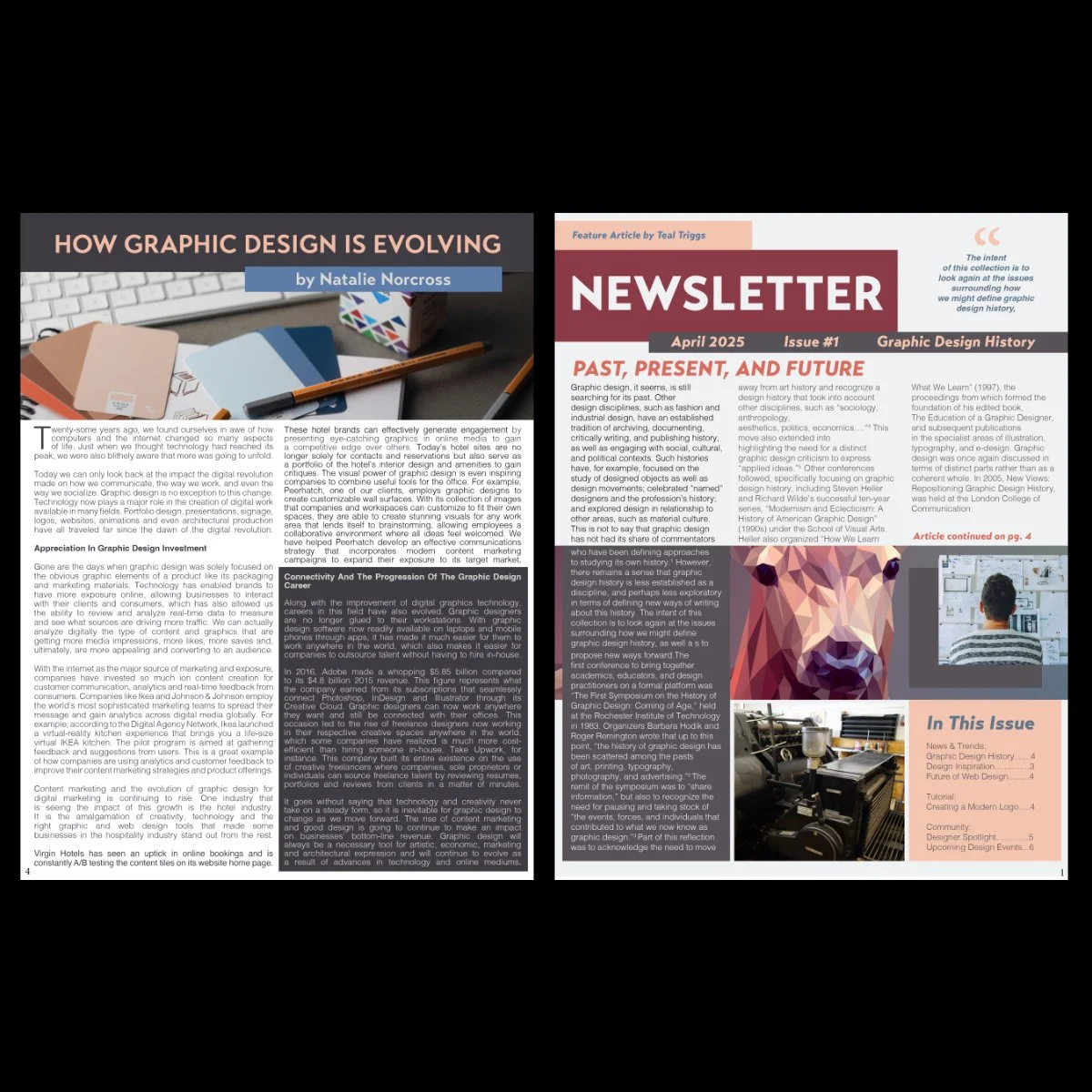 Newsletter Layout - Editorial design balancing typography and imagery