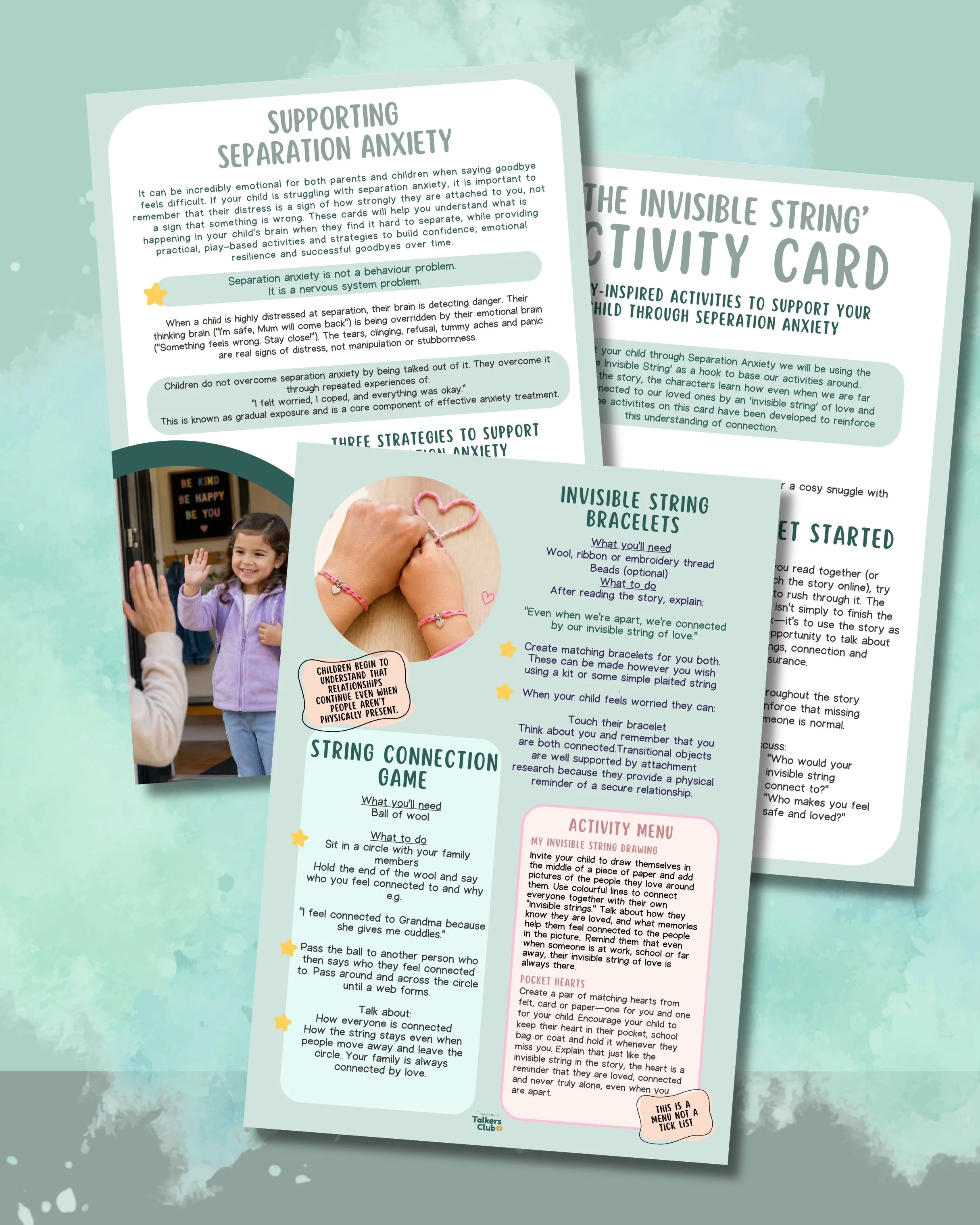 Separation Anxiety Activity Cards