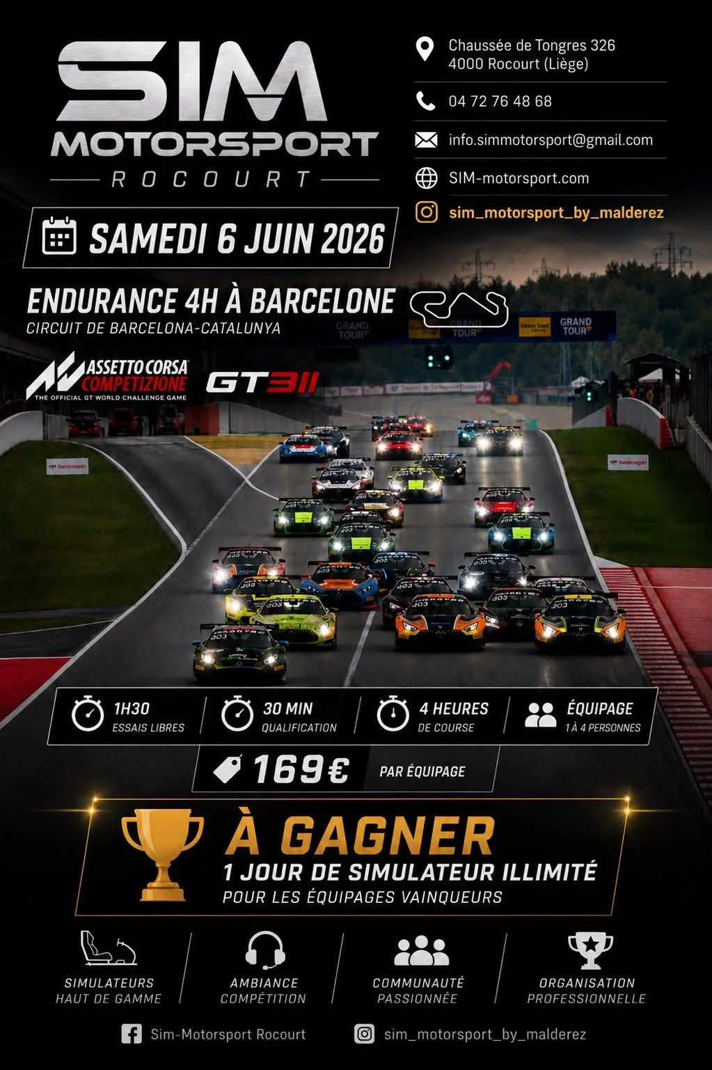 ENDURANCE de 4 Heures en GT3 - Barcelone  - SAMEDI 6 juin