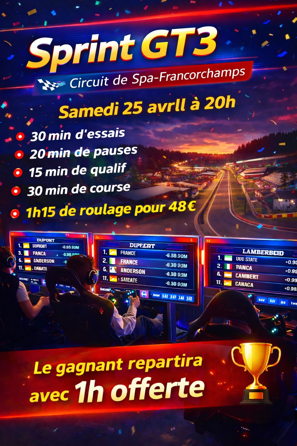 Sprint en GT3  - Spa - Samedi 25 Avril 20H