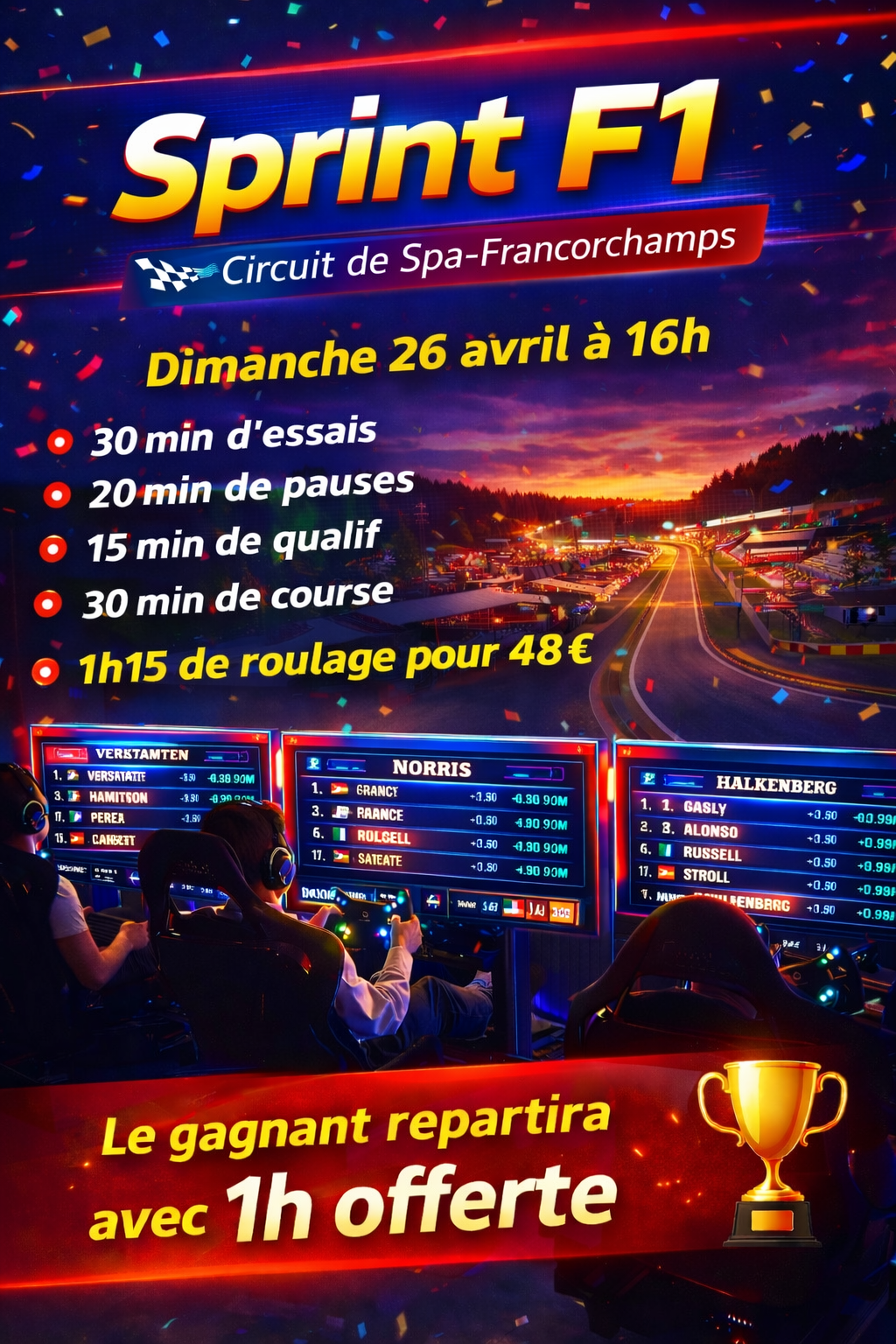 Sprint en F1 - Spa - Dimanche 26  Avril 16H
