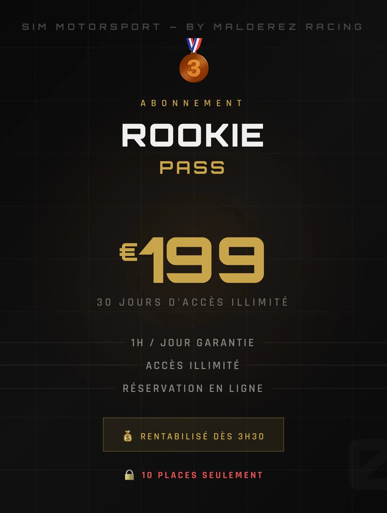 🥉 Rookie Pass 🥉 - 30 Jours illimité