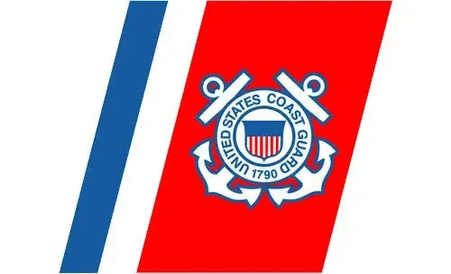 U.S. Coast Guard logo with red, white, and blue stripes