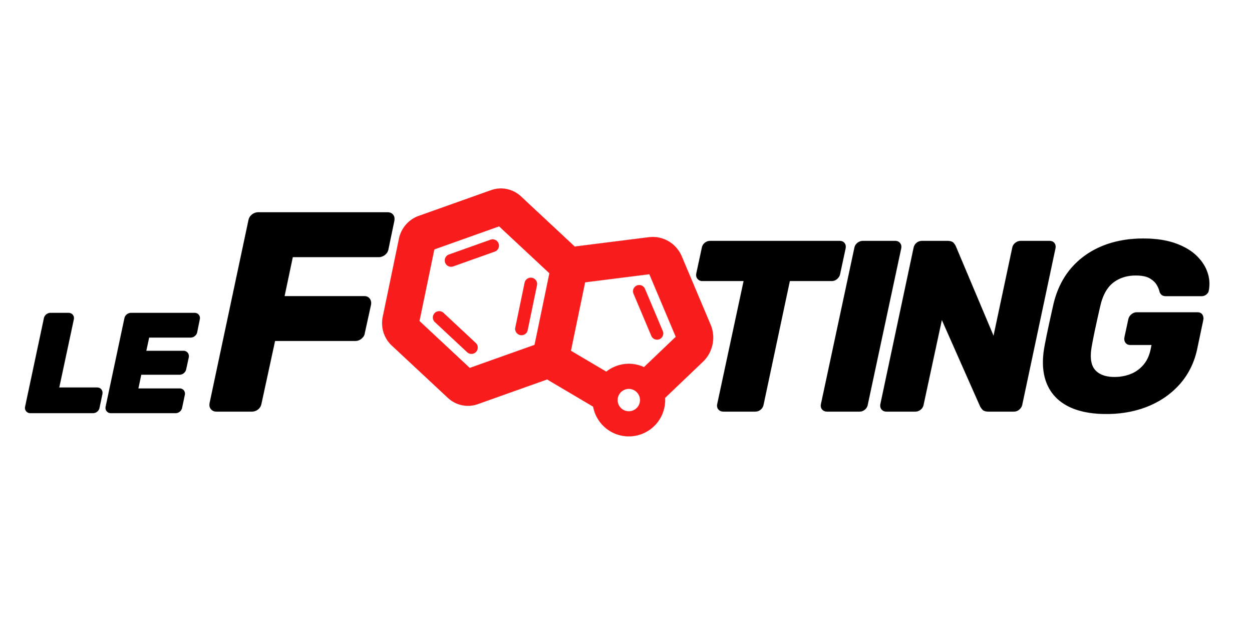 Logo de la société Luminate, montrant deux hexagones rouges imbriqués, l'un avec un cercle à son extrémité, sur un fond noir.