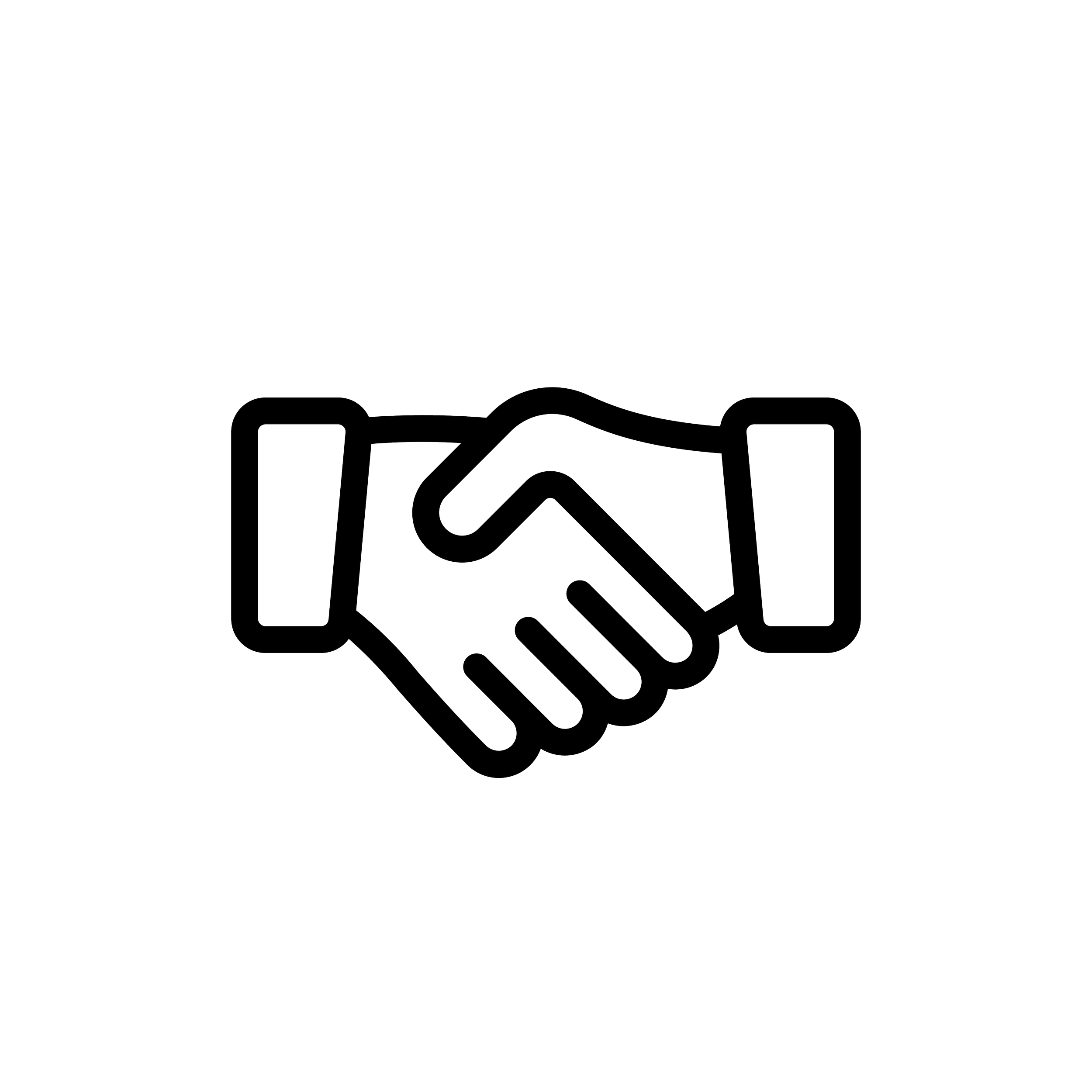 Illustration d'une poignée de main au centre de l'image, symbole de accord ou partenariat.