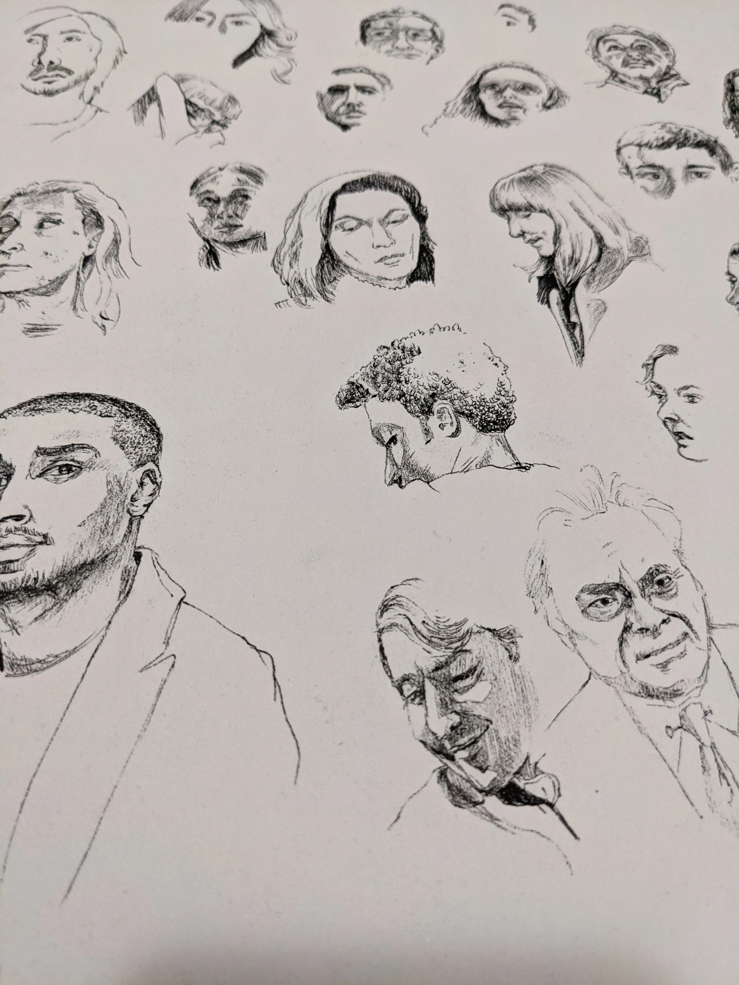 Quick Sketches of People on the Subway
