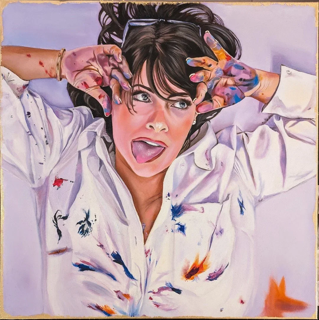 24" x 24" Oil on Canvas, Gold Leafed Edges, "Tresa"  SOLD