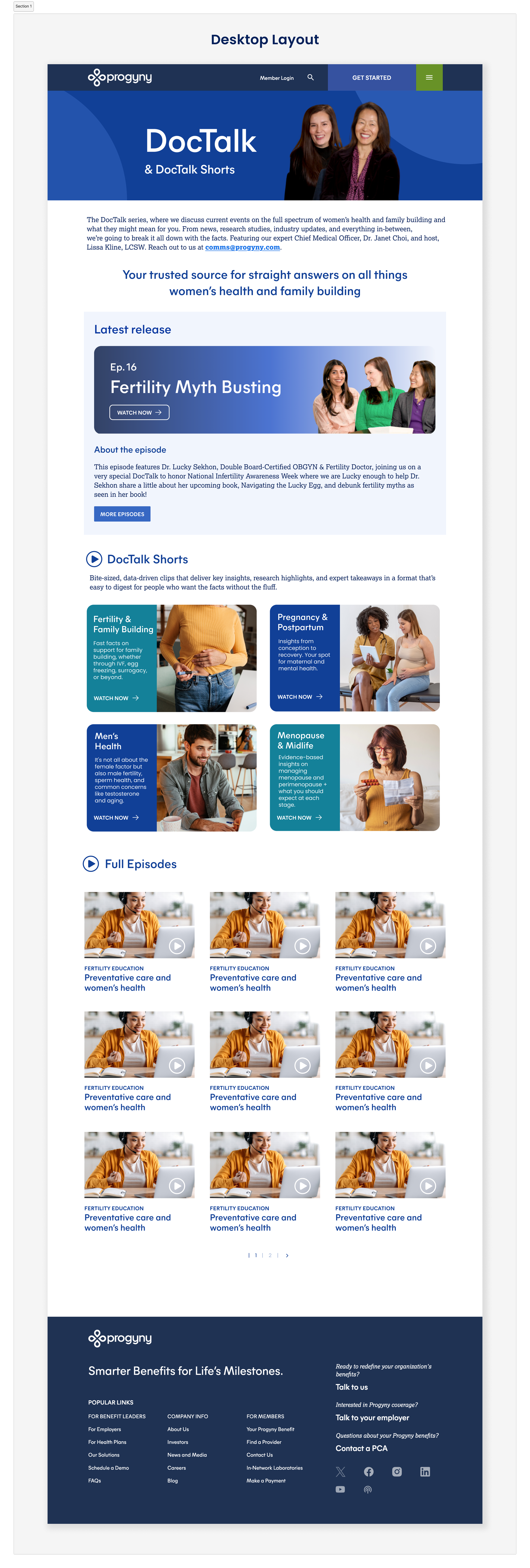Doctalk Figma website layout