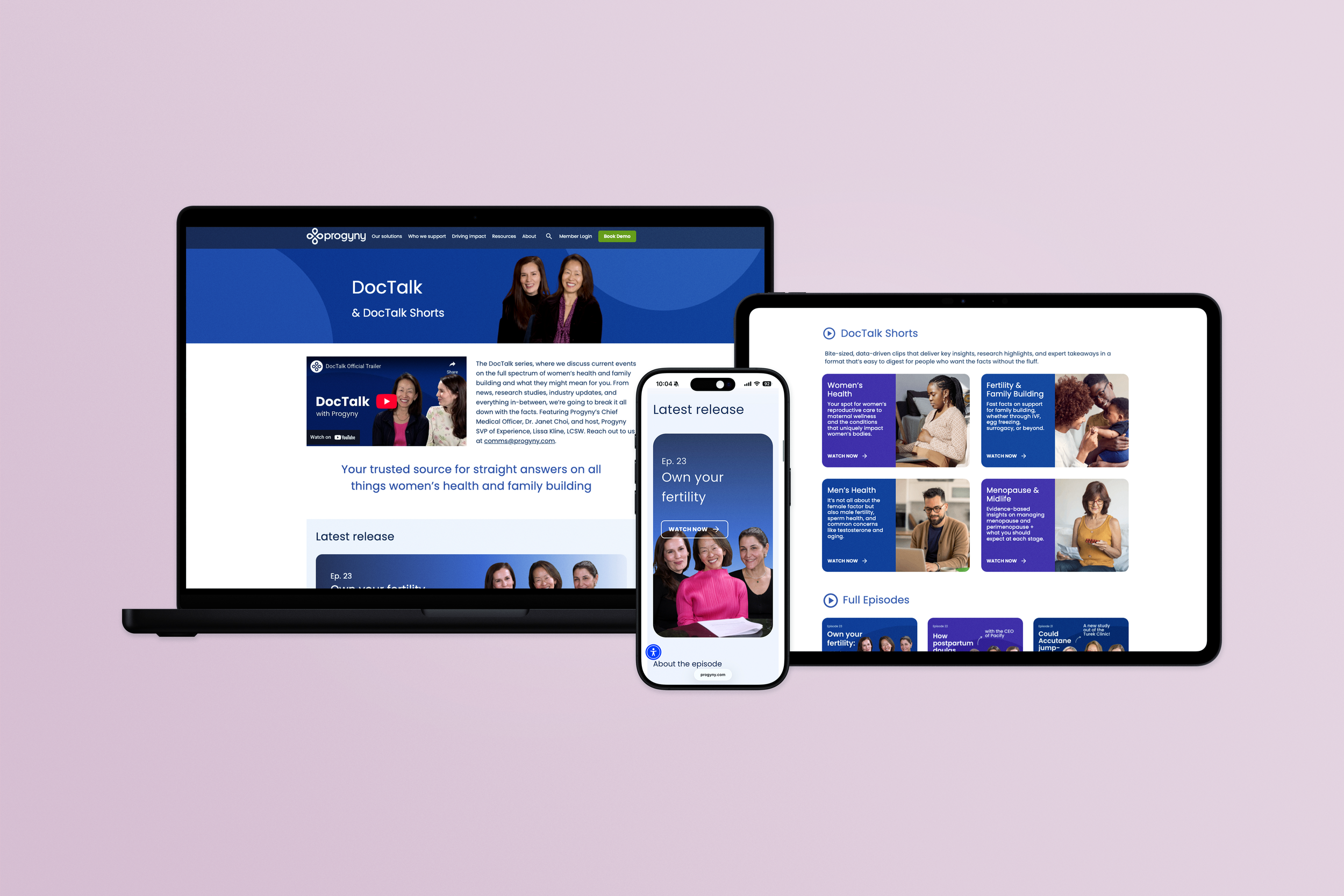 DocTalk website layout