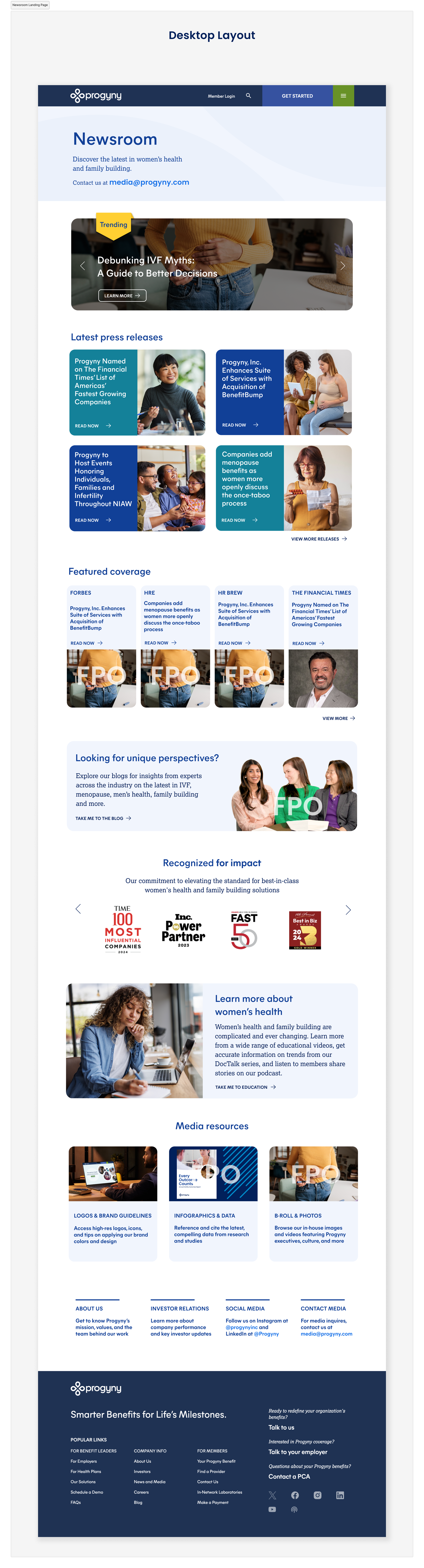 Newsroom Figma layout
