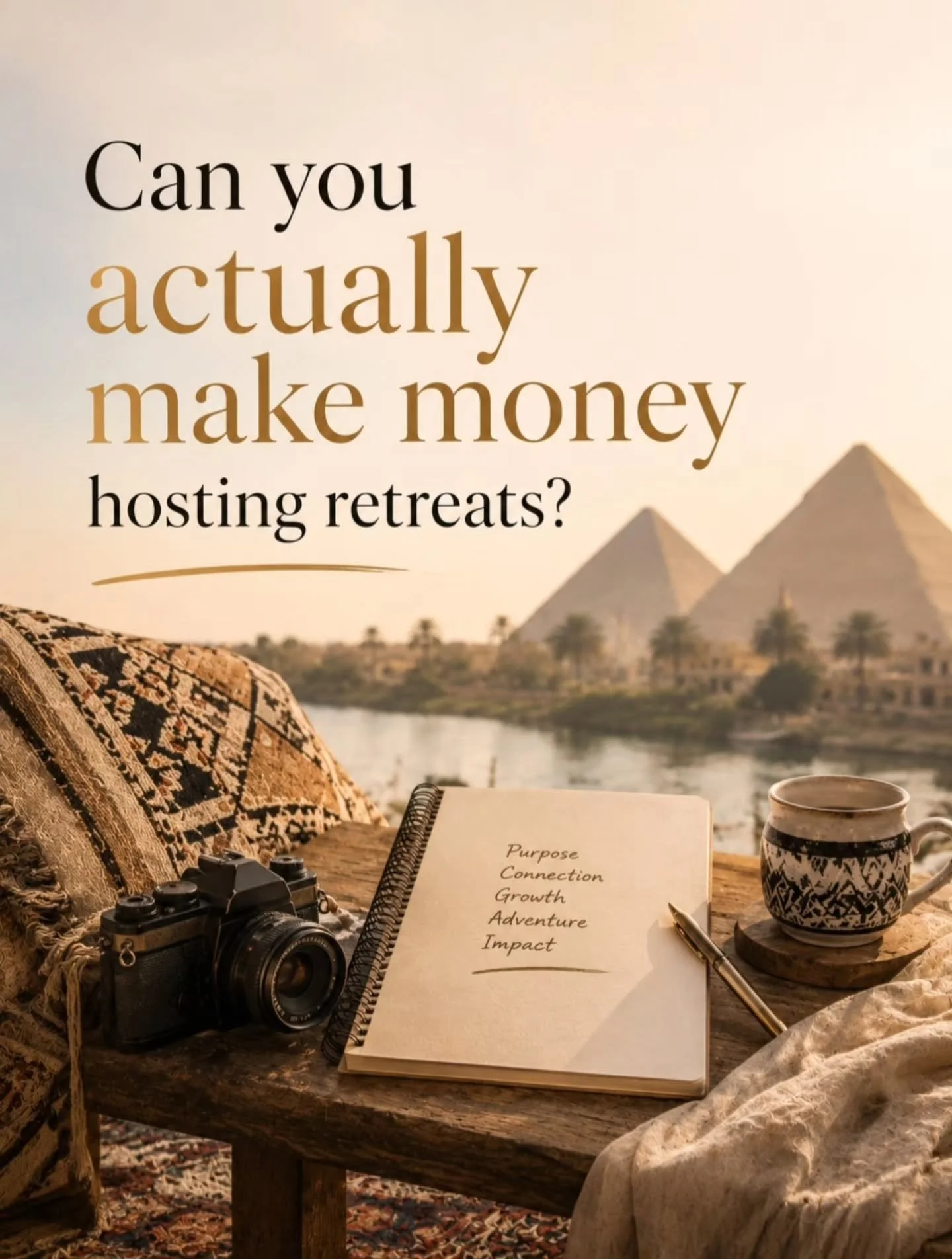 Can hosting a retreat actually be profitable?

This is one of the questions I get asked the most from leaders who feel called to bring their community to Egypt.

And honestly&hellip; I get it.

Most people assume hosting an international retreat mean