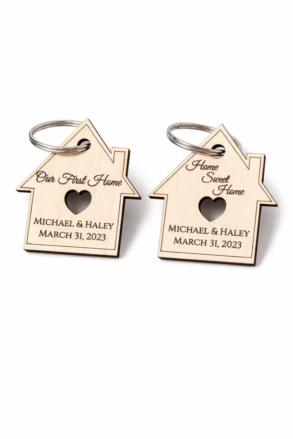 Personalized House-Shaped Keychain