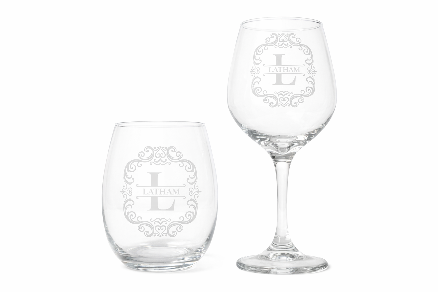 Personalized Monogram Wine glass