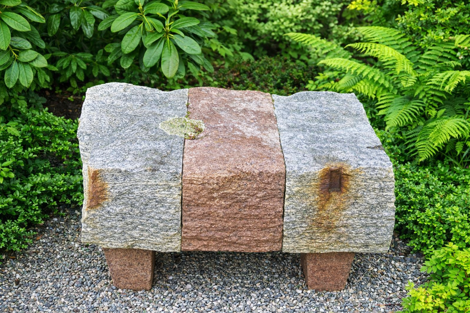 Granite & Brown Stone Bench