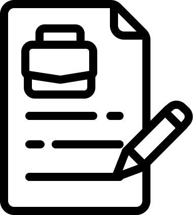 Black background with a large white circle, a small black circle inside it, and a white diagonal rectangle.