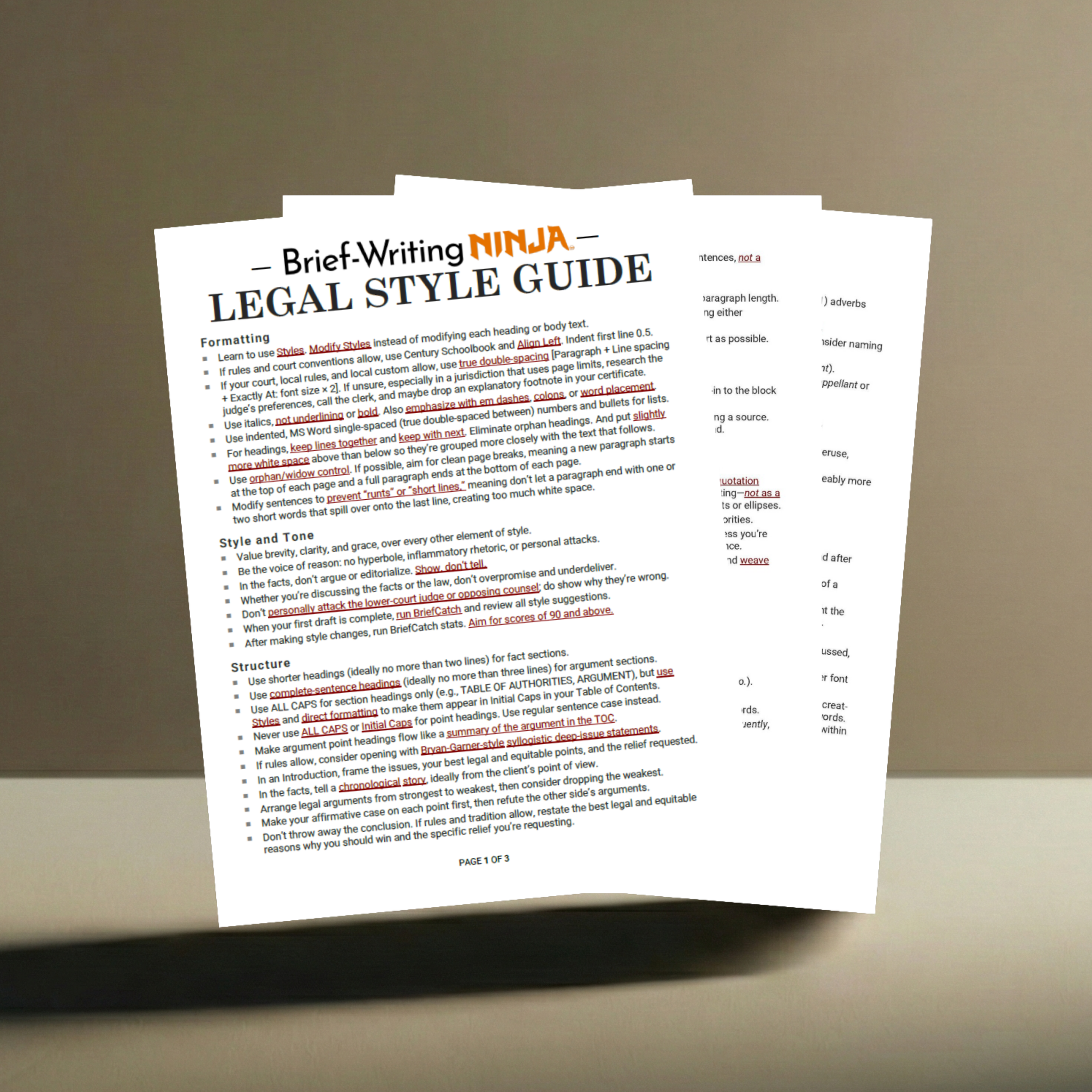 Brief-Writing Ninja Style Guide