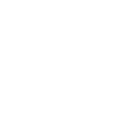 Logo bianco con sfondo nero che dice 'OROCASH'