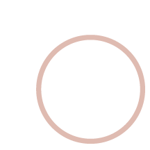 Two overlapping circles, one white and one with a light pink outline, on a black background.