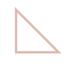 Abstract geometric design with white triangle, black background, and pink-outlined square