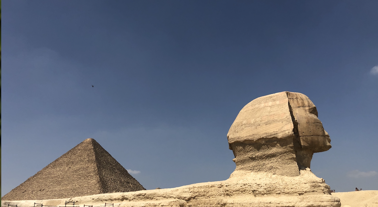 Psychic medium Sofie Ka at the Great Sphinx of Giza, Egypt.