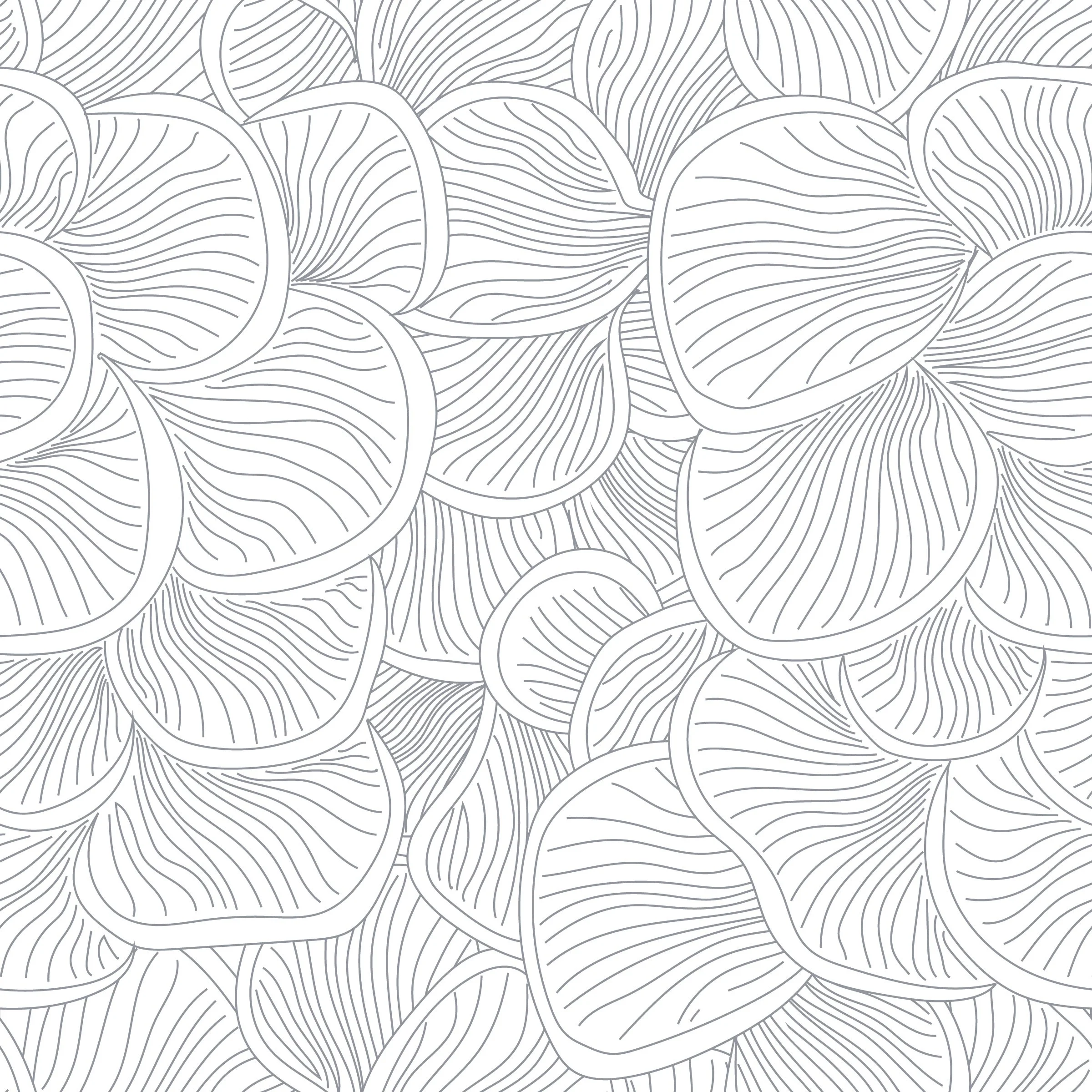 Line drawing of multiple overlapping mushrooms with detailed interior patterns.