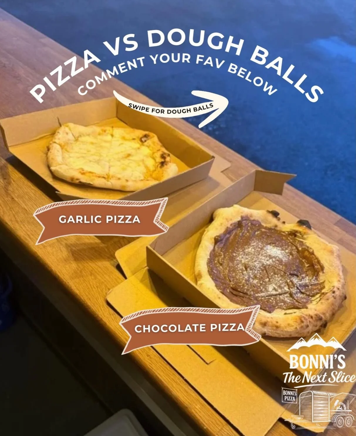 The real question&hellip;
Dough balls 🤌 or pizza base 🔥

Comment your favourite Dough balls or pizza base below ? 👇 

Either way, you&rsquo;ll need a bonni&rsquo;s pizza this week, we&rsquo;re at The Bluebell in Halkyn and The Crown in Trelawnyd t