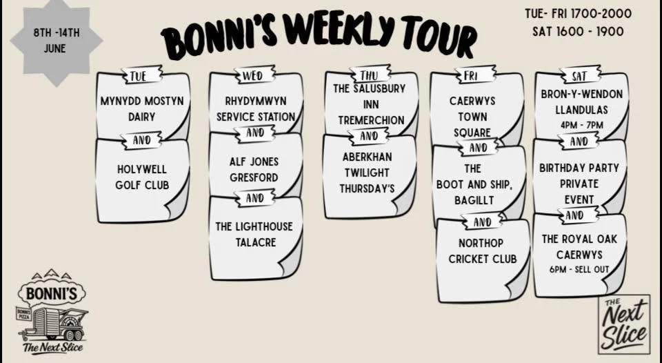 Where are you catching us this week??
🍕🍕
#neapolitanpizza #freshdough #thenextslice #bonnispizza #northwales #pizzas #PizzaLovers #streetfood